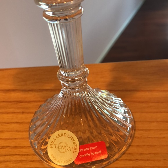 Pair of Full Lead Crystal Candlesticks - Picture 2 of 3